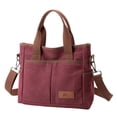 thumbnail image 2 of Canvas Shoulder Bag Women's Handbag Large Capacity Shoulder Bag Casual Handbag Multifunctional Tote Bag Carry Bag For Shopper Work Travel Gray Messenger, 2 of 5