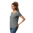 thumbnail image 3 of Gildan Heavy Cotton Women’s V-Neck T-Shirt, 100% Cotton, Soft & Durable, Semi-Fitted, Graphite Heather, S, 3 of 5