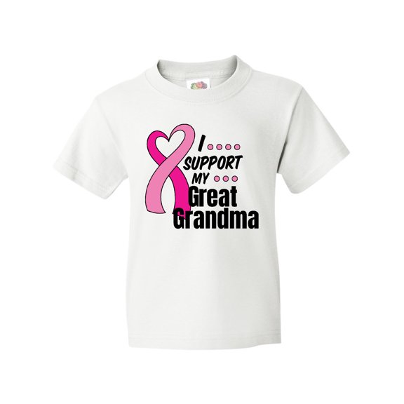 Inktastic Breast Cancer Awareness I Support My Great Grandma Youth T-Shirt