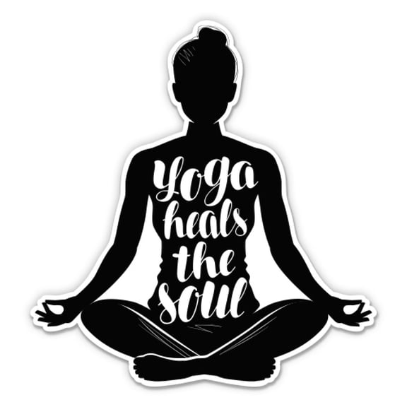 Yoga Heals the Soul - 3" Vinyl Sticker - For Car Laptop Water Bottle Phone - Waterproof Decal