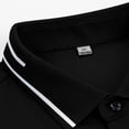 thumbnail image 2 of Josdec Men's Solid Color Short Sleeve Polo Shirt, Breathable Striped Trim Collar Casual Business Summer Top M-XXXXL, 2 of 8