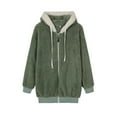 thumbnail image 3 of Women's Hooded Jacket Casual Winter Warm Soft Coat Zip Up Hooded Sweatshirt Jacket Coat, 3 of 5