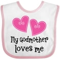 thumbnail image 3 of Inktastic My Godmother Loves Me Hearts Girls Baby Bib, 3 of 4