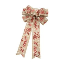 Mouliraty Christmas Tree Bows Decoration - Festive Reindeer Design (Red/White), Perfect for Holiday Decorations and Gift Wrapping, High-Quality Fabric Bows