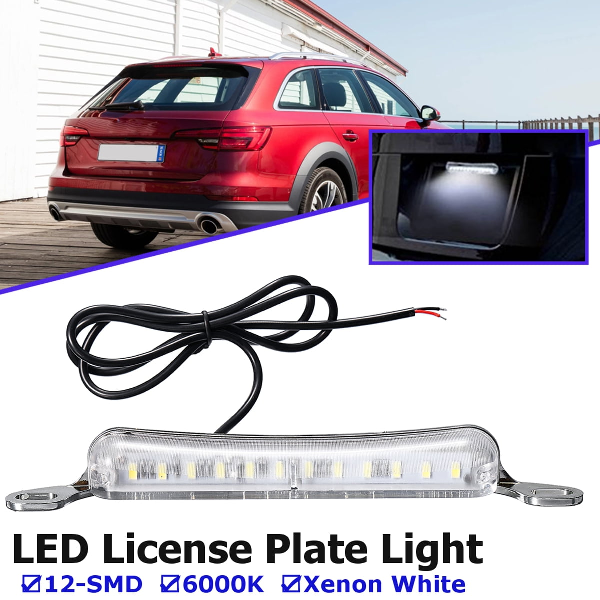 12V LED License Number Plate Light Universal Fit BoltOn To License