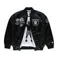 thumbnail image 4 of Men's Starter Black Las Vegas Raiders Exclusive Satin Full-Snap Varsity Jacket, 4 of 4