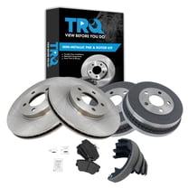 TRQ Front and Rear Brake Pad & Rotor,Shoe & Drum Kit BKA20472 Fits Select 2001-2005 Mercury Sable , 2001-2007 Ford Taurus