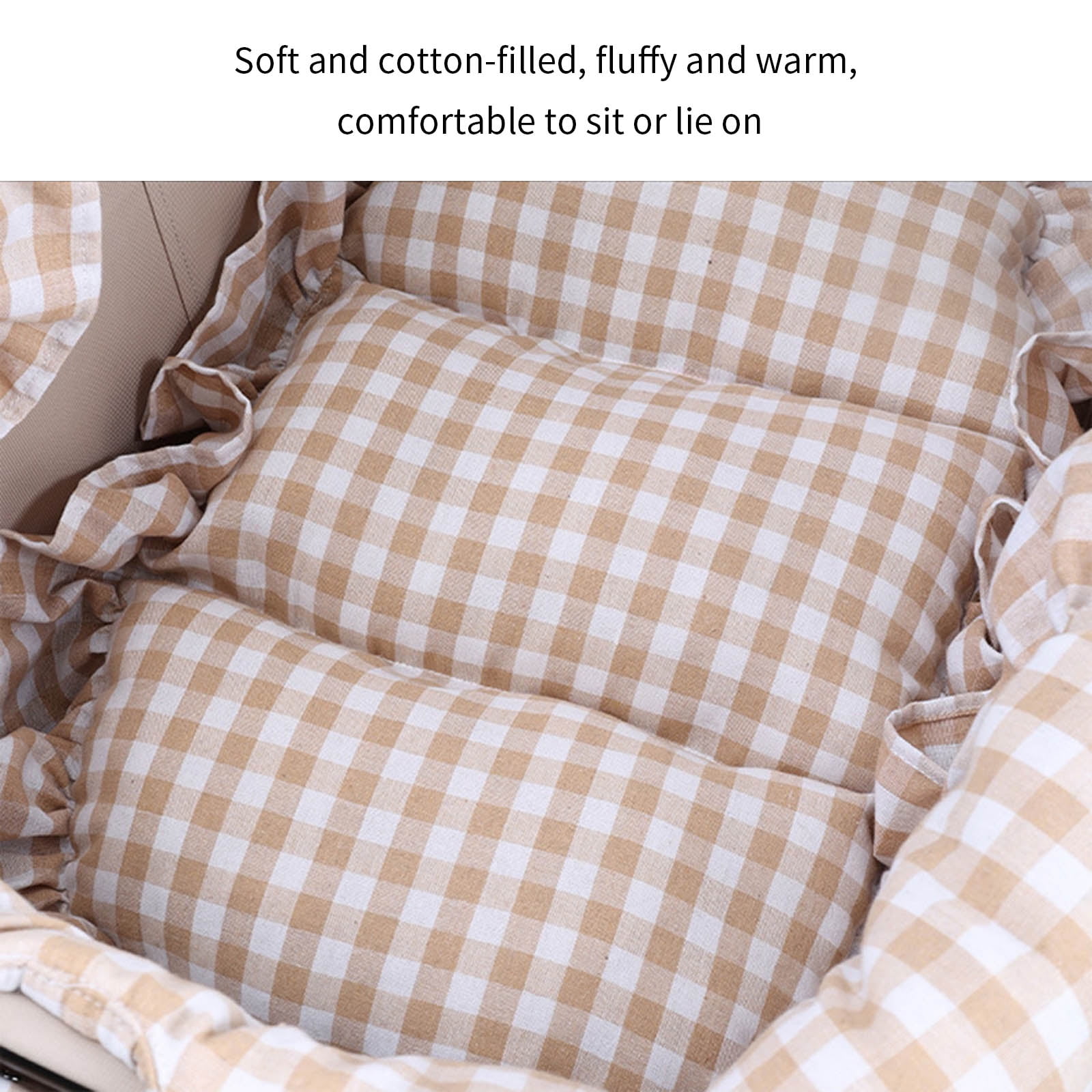Pet Bed Warming Pad Strollers Mat for Outdoor Use Polyester Fabric Easy to Clean Dry Quick Pushchair Cushion for Travel