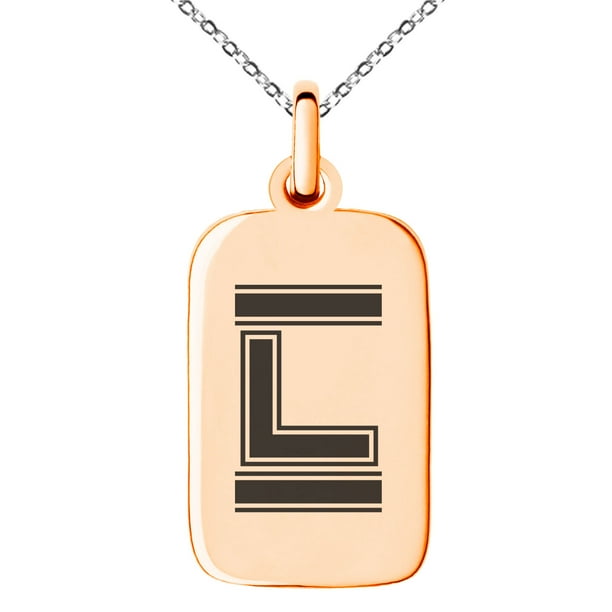 Tioneer Stainless Steel Letter L Initial Empire Monogram Engraved Small Rectangle Dog Tag Charm Pendant Necklace Com - Rectangular Dog Tag Pendant Necklace Tioneer Stainless Steel Letter L Initial Empire Monogram Engraved Small Rectangle Dog Tag Charm Pendant Necklace Com - Rectangular Dog Tag Pendant Necklace