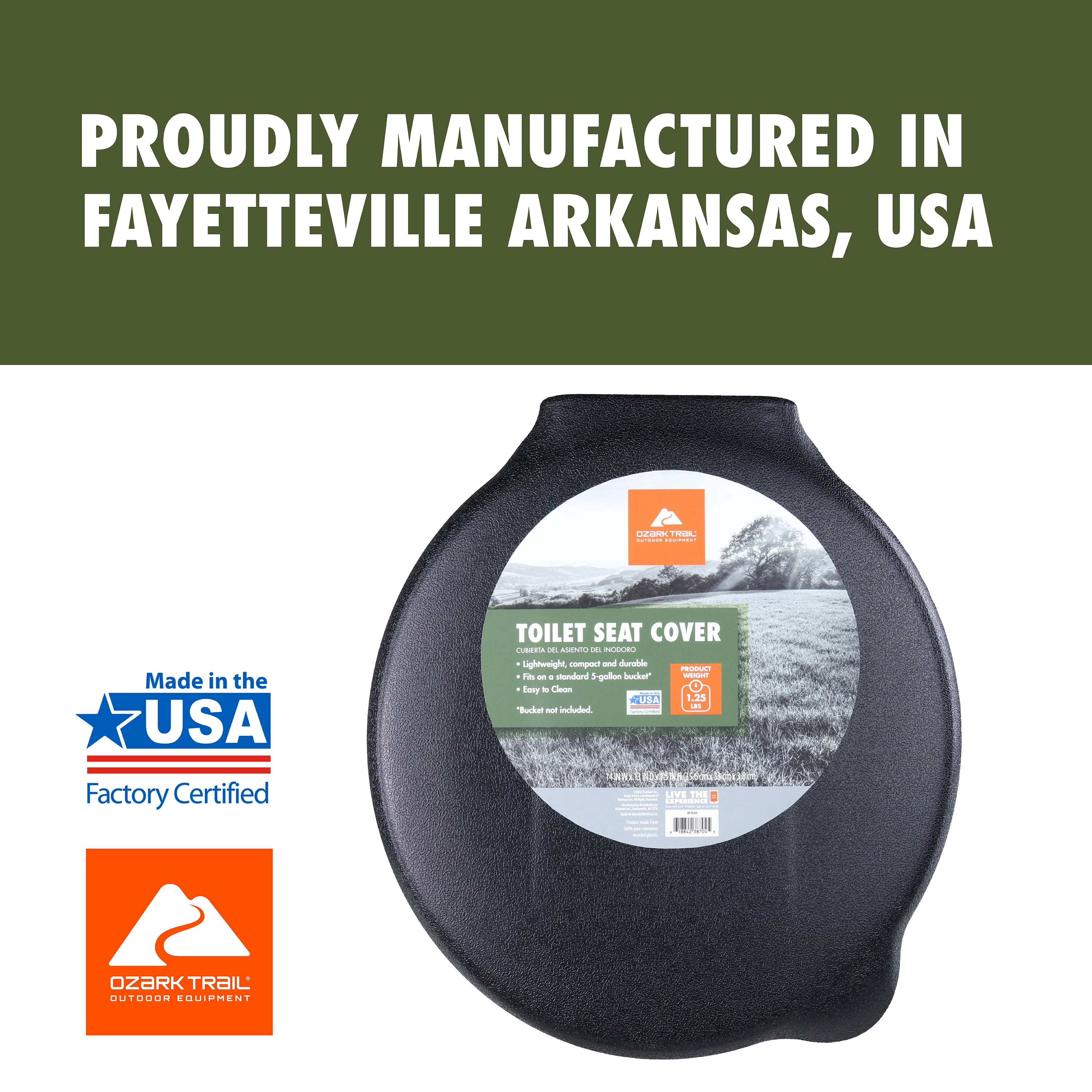 Ozark Trail Snap-On Portable Outdoor Plastic Toilet Seat Cover