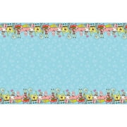 PartyPal Spongebob Tablecloth - Vibrant Plastic Cover for Kids Birthdays & Parties - 54" x 84" Rectangular Design - Fun & Durable Decoration