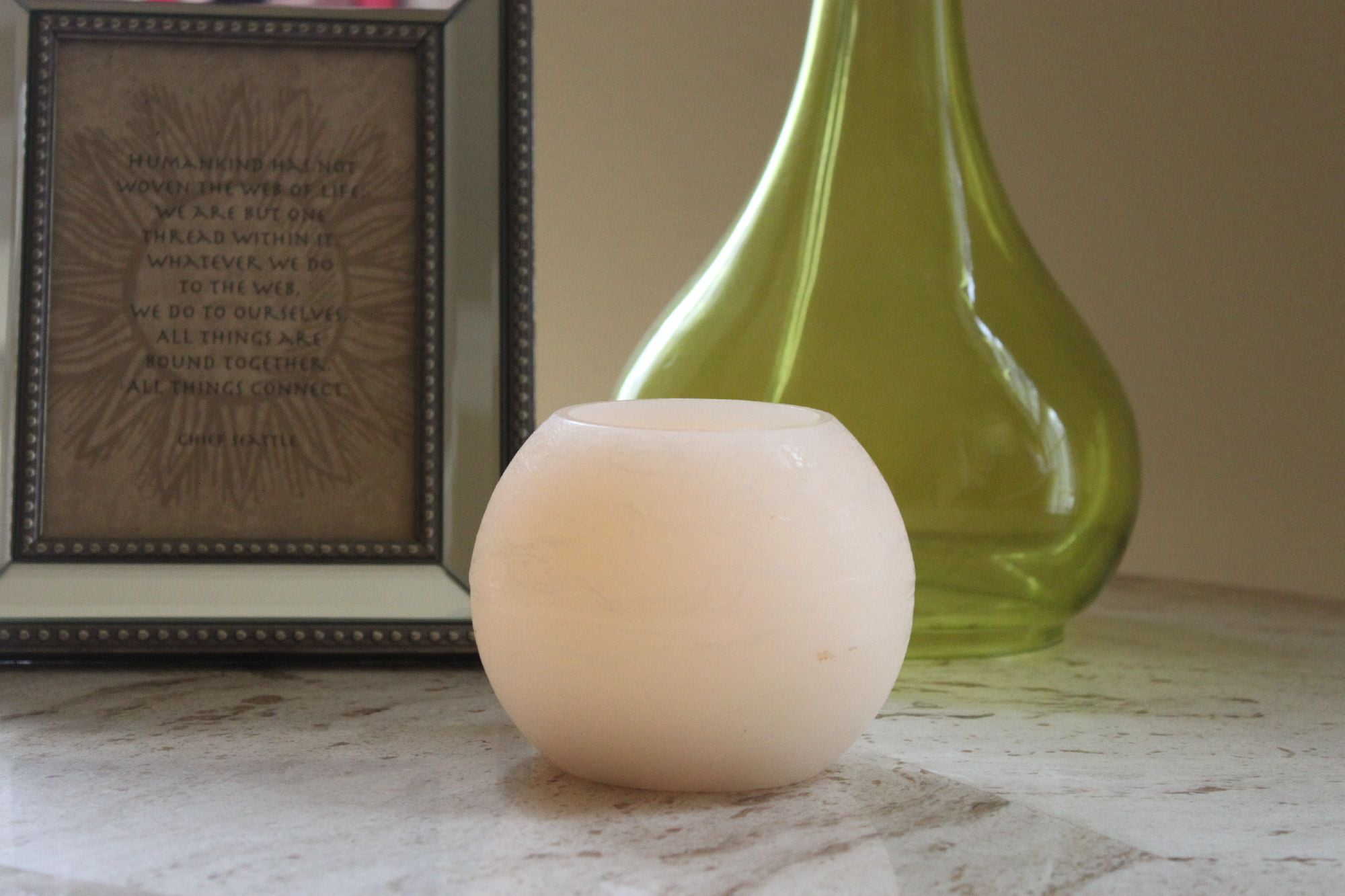 EcoGecko 6 Inch Round Wax Sphere LED Flameless Candle with 5 Hour Timer, AA Batteries, Super Long Battery Life
