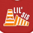 thumbnail image 4 of Inktastic Lil Sis with Construction Cones Girls Baby Bib, 4 of 4