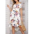 thumbnail image 3 of CALIPESSA Women's Summer White Floral Print Maternity Empire Waist Loose Swing Pregnancy Casual Midi Dress, 3 of 5