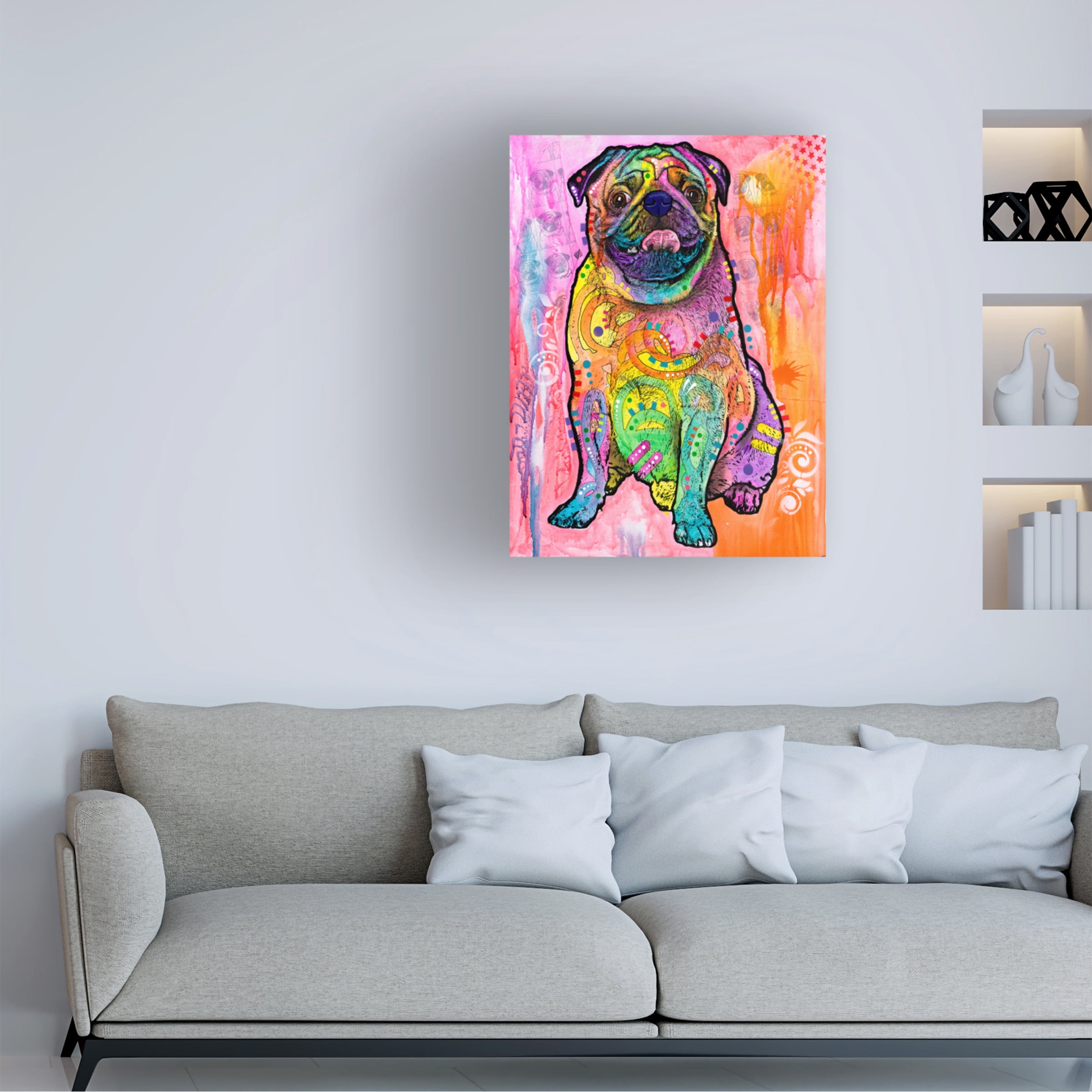Trademark Fine Art 'Pugs & Kisses' Canvas Art by Dean Russo