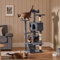 thumbnail image 2 of BestHome Multi-Level Cat Tree & Condo – Sturdy Climbing Tower with Sisal Scratching Posts & Interactive Toys, 54inch, Gray, 2 of 4