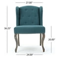 thumbnail image 2 of Wingback chair with button tufting, nailhead detail, and cabriole legs in vibrant colors for a classic stylish accent, 2 of 13