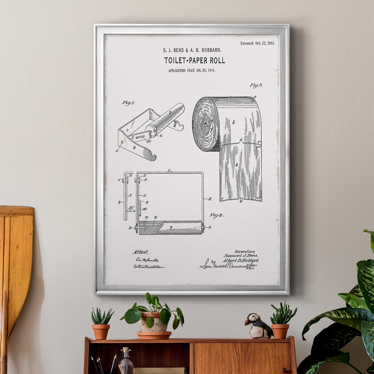 Toilet Paper Patent I Premium Classic Framed Print - Ready to Hang
