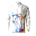 thumbnail image 2 of Camisas De CompresióN Para Hombre Camiseta de manga larga con estampado 3D digital y cuello levantado con botón de ocio junto al mar para hombre (Yellow, XXL), 2 of 4