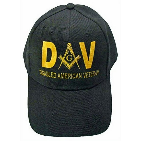 Mason Hat Disabled American Veteran DAV Masonic Freemason Cap Mens (Black)