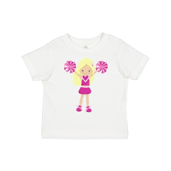 Inktastic Cheerleaders, Girl With Blonde Hair, Pink Uniform Girls Toddler T-Shirt