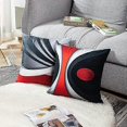 thumbnail image 4 of Set of 4 Pillowcases Modern Abstract Red Stripes Gray Black White Acrylic Bold Decorative Cushion Covers Home Decor 20x20 Inch, 4 of 5