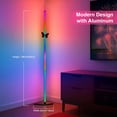 thumbnail image 2 of Oizuon Lot de 2 Lampes sur Pied d'Angle – Lampe RVB de 57 Po de Hauteur, Éclairage d'Ambiance Moderne avec 88 DEL, Contrôle par Application Bluetooth et Base Robuste pour un Fonctionnement Sans Effort S, 2 of 7