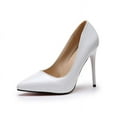 thumbnail image 7 of Women Dress Pumps High Heel High-quality fashion simple stiletto ultra-high heel glossy shallow mouth pointed toe sexy slimming women's wedding shoe, 7 of 7