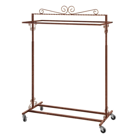 SSWBasics Boutique Cobblestone Double-Rail Rolling Clothing Rack