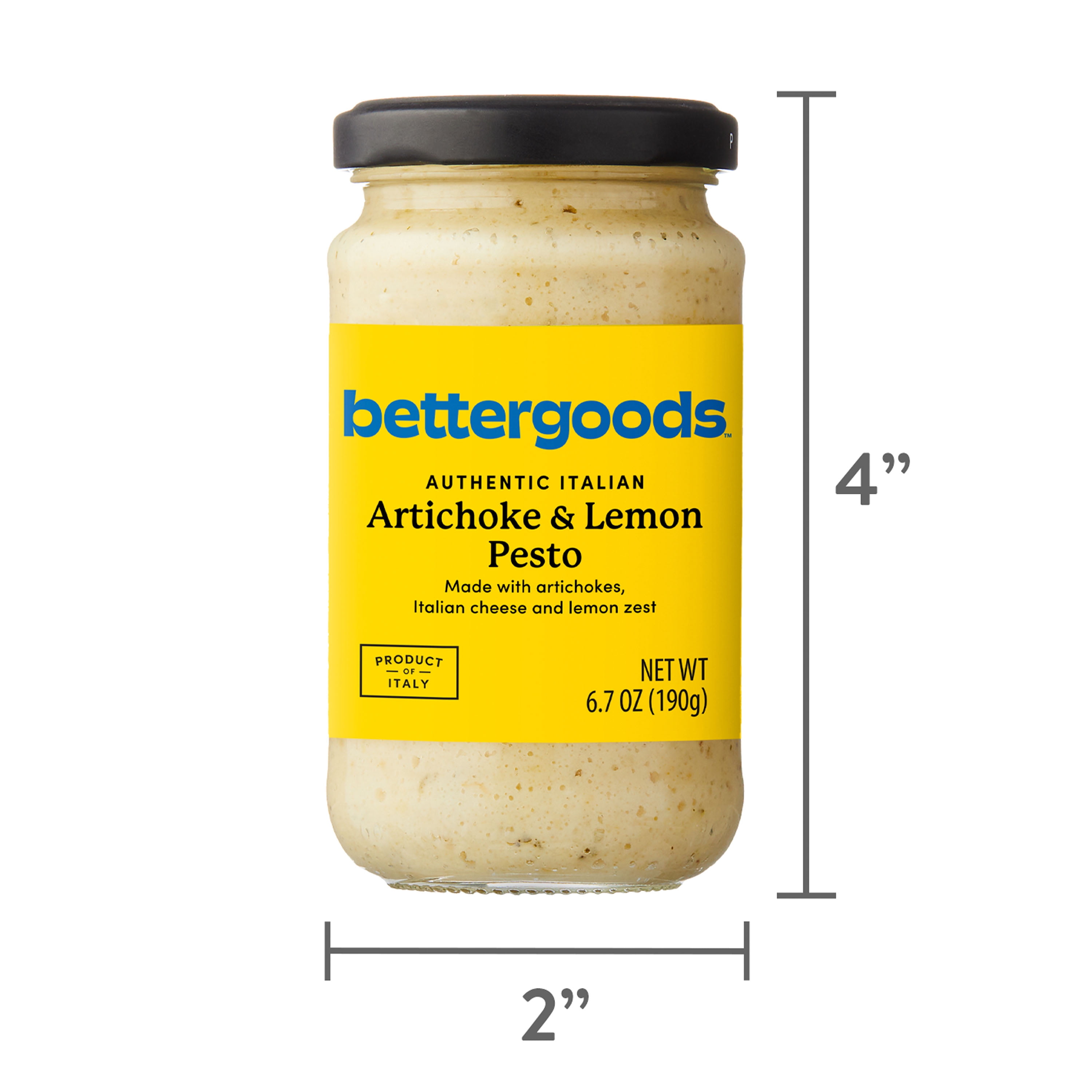 (3 pack) bettergoods Authentic Italian Artichoke and Lemon Pesto, 6.7 oz