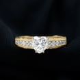 thumbnail image 2 of Heart Shape Moissanite Engagement Ring with Side Stones - 7 mm - D-VS1 Quality, 14K Yellow Gold, US 12.25, 2 of 8