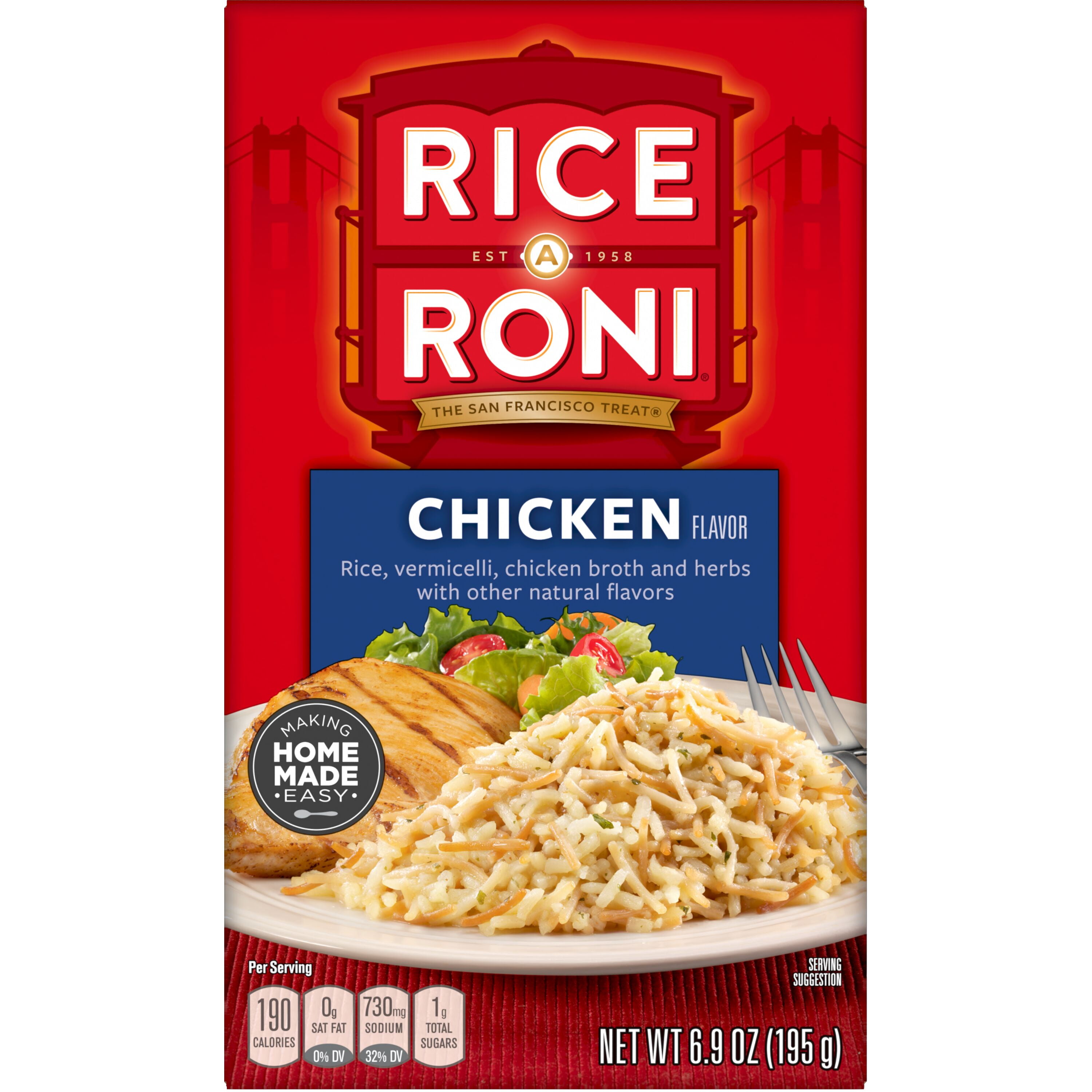 Rice A Roni Rice and Vermicelli Chicken Broth And Herbs Flavor, 6.9 oz