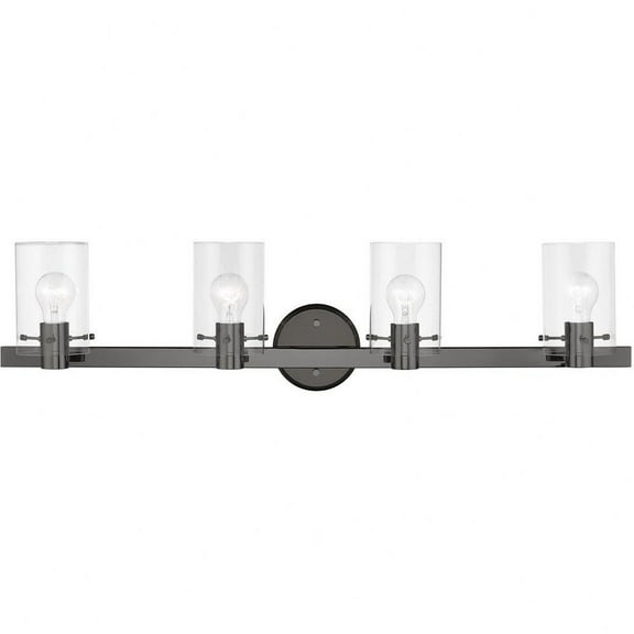 4 Light Bathroom Light in Contemporary Style-8.5 inches Tall and 35.5 inches Wide-Black Chrome Finish Bailey Street Home 218-Bel-4821594
