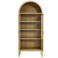 thumbnail image 2 of Pemberly Row Wood Tall Storage Display Cabinet with Rounded Arched Top in Oak, 2 of 4
