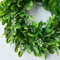 thumbnail image 3 of CoreLiving 15 Inch Eucalyptus Wreath Artificial Green Wreath Round Fabric Faux Greenery Leaves Wreath Realistic Farmhouse Style Wreath for Front Door Wall Window Decor Indoor Hanging, 3 of 9