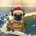 thumbnail image 3 of 89Bloom Personalized Pug Ornament, Custom Pug craft stained glass, Suncatcher Craft Stained Glass, 3 of 7