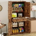 thumbnail image 3 of FANRAL 70” Tall Pantry Organizers and Storage Cabinet with Barn Doors & Drawers,Adjustable Shelf,Tall Pantry for Kitchen Dining Room Living Room Bedroom,Brown Pantry Cabinet, 3 of 8