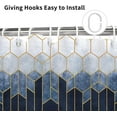 thumbnail image 6 of Blue Shower Curtain, Navy Blue Geometric Pattern Modern Grid Bath Curtains Waterproof Fabric with Hooks for Home Decor, 72Wx72H, 6 of 6