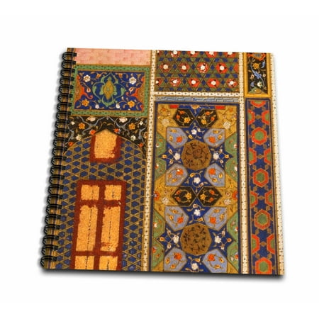3dRose Arabian style multicolor abstract pattern colorful Turkish Moroccan Islamic Islam Muslim vintage art - Mini Notepad, 4 by 4-inch