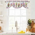thumbnail image 4 of Tie Up Valances for Windows, Spring Gnomes Adjustable Valance Curtains Window Treatment for Living Room, Botanical Rose Flower Leaves Butterfly Rod Pocket Kitchen Curtains & Drapes 60x18 Inch, 4 of 9