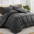 thumbnail image 1 of All Season Queen Comforter Set 3 PCs Soft Quilted Down Alternative Comforter+2 Pillow Shams with Corner Tabs,Winter Summer Warm Fluffy,Machine Washab, 1 of 7