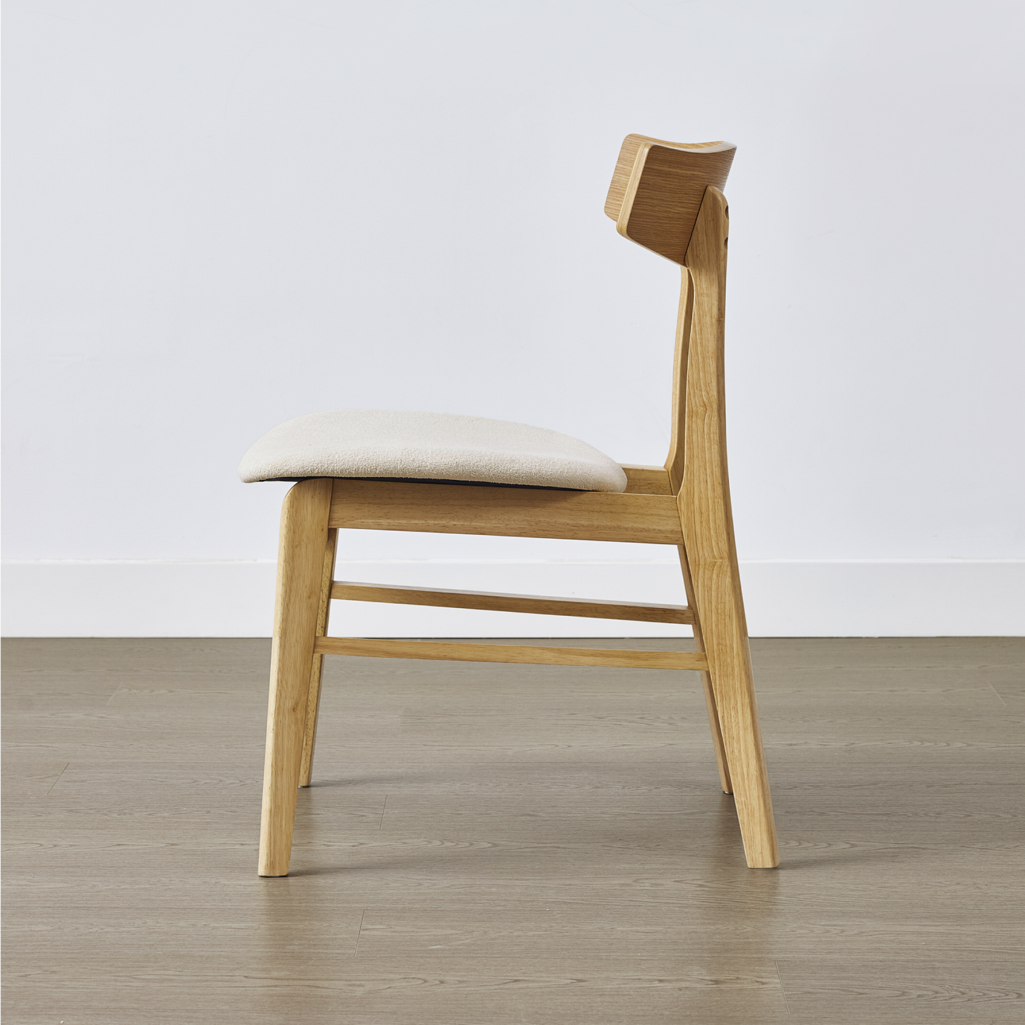 Spruce & Spring Farmhouse Upholstered Dining Chair with Solid Wood Frame Set of 2, Natural