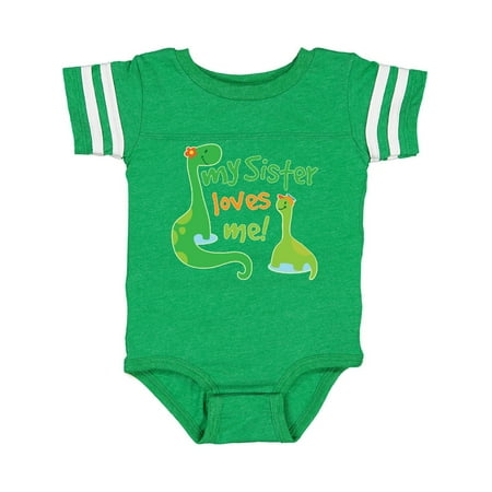 

Inktastic My Sister Loves Me Baby Boy Gift Baby Boy Bodysuit