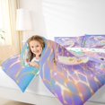 thumbnail image 3 of jejeloiu Magical Sea Turtle Full Size Comforter Sets For Girls,Starlight Print Bedding Comforter Set,Purple Blue,Colorful Stars Reversible,3-Piece,1 Comforter and 2 Pillowcases, 3 of 7