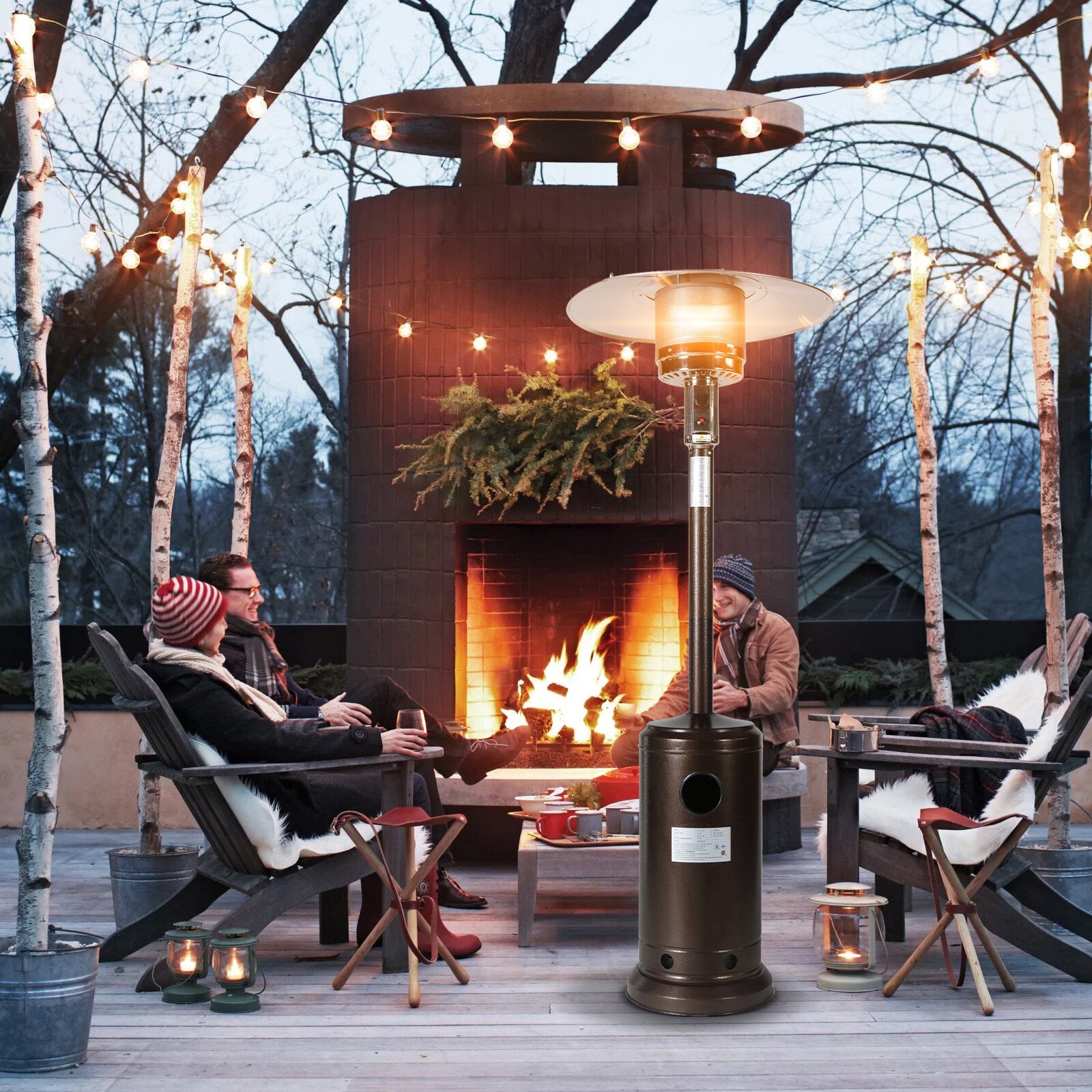 OVERDRIVE Patio heater, 46000 BTU Propane Patio heater with Cover, Outdoor  Heater on Wheels Easily Move, Free Standing Patio Heater great for  backyards, restaurant, cafeteria, commercial - Walmart.com
