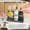 thumbnail image 3 of Kitchen Dish Soap Dispenser Set, 16OZ Glass Bottle, Hand and Dish Soap Dispenser Set, Instant Dry Tray, Non-Slip Silicone Pad, Brush Holder with Smiley Face Sponge Holder, Kitchen Decor, 3 of 3