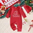 thumbnail image 2 of mgoYE My First Christmas Boy Girl Outfit Baby Christmas Lights Romper + Hat Xmas Onesie One Piece Winter Clothes Holiday Gifts(Red,3-6 Months), 2 of 3