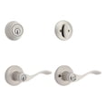 thumbnail image 4 of Cerradura de puerta Kwikset SmartKey Security con palanca de níquel satinado, 4 of 4