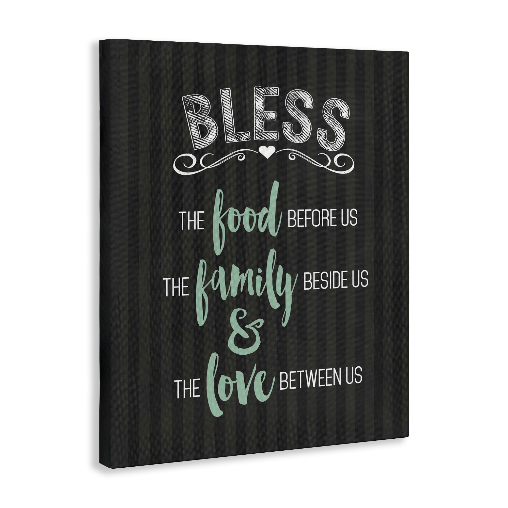 Bless The Food Family & Love Canvas Wall Art, design by Lettered and Lined