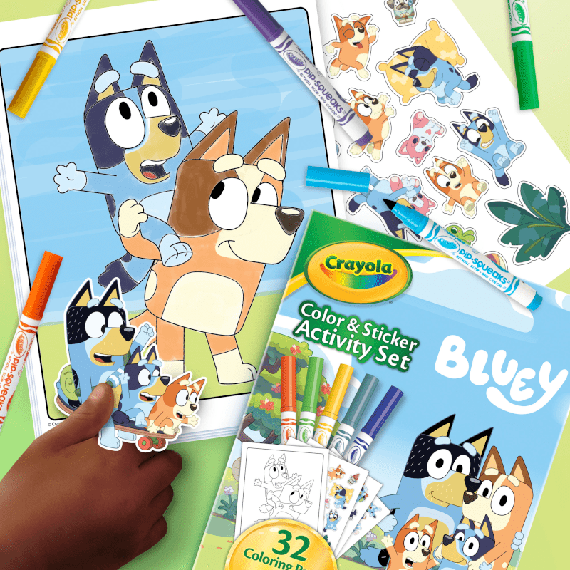Crayola Bluey Carry Along Color & Sticker Activity Set with
